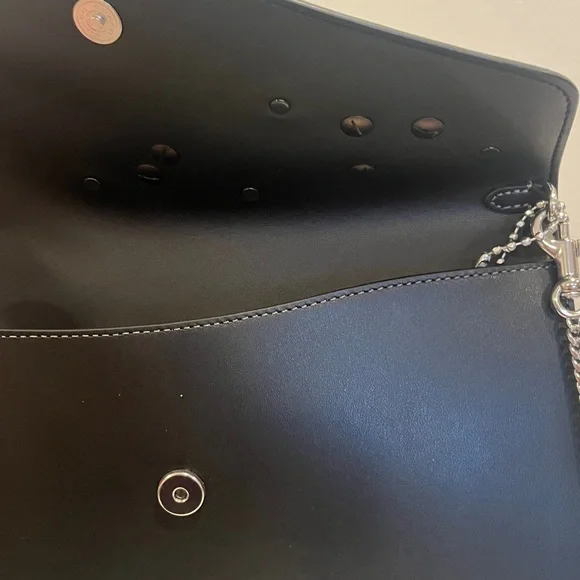 Coach Essential Clutch Black Crossbody Chain Customized with Rexy Rainbow Stars